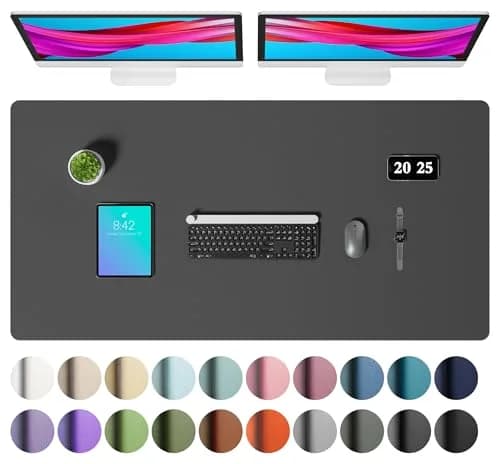 Aothia Faux Leather Desk Mat 119 cm x 60 cm (47.2" x 23.6") | Smooth PU Leather Writing Surface for Office and Home thumbnail 1