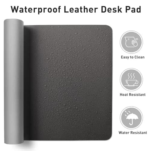 Aothia Faux Leather Desk Mat 119 cm x 60 cm (47.2" x 23.6") | Smooth PU Leather Writing Surface for Office and Home thumbnail 7