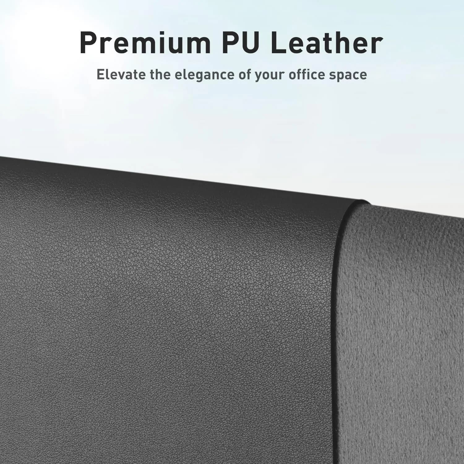 Aothia Faux Leather Desk Mat 119 cm x 60 cm (47.2" x 23.6") | Smooth PU Leather Writing Surface for Office and Home - view 2