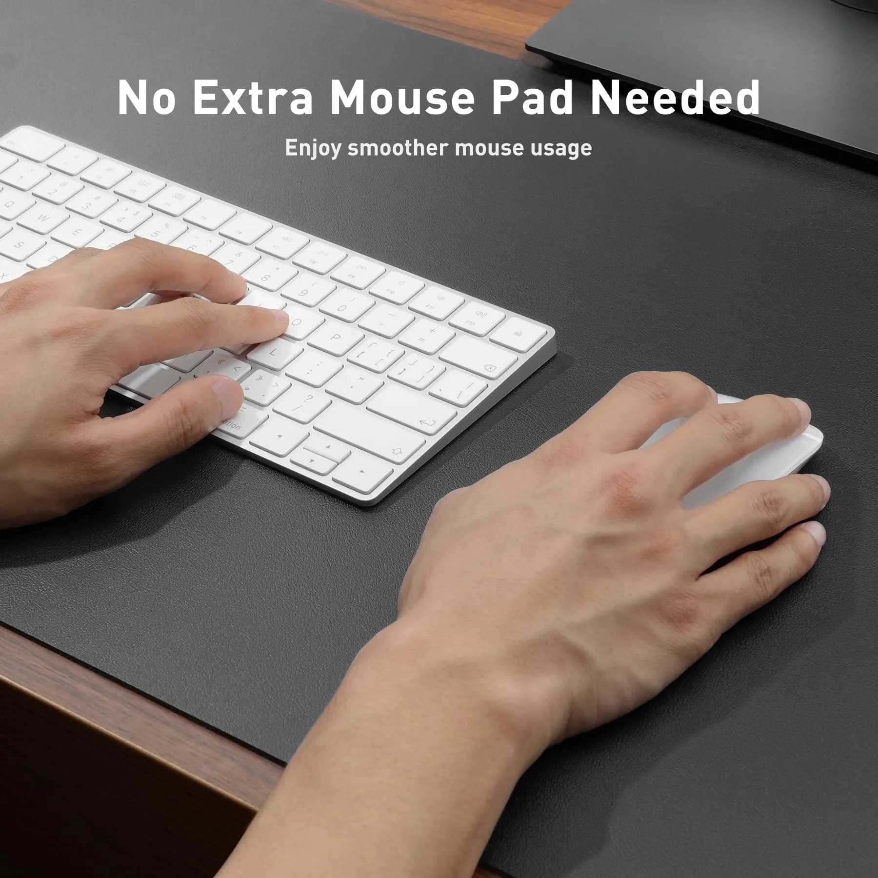 Aothia Faux Leather Desk Mat 119 cm x 60 cm (47.2" x 23.6") | Smooth PU Leather Writing Surface for Office and Home - view 4