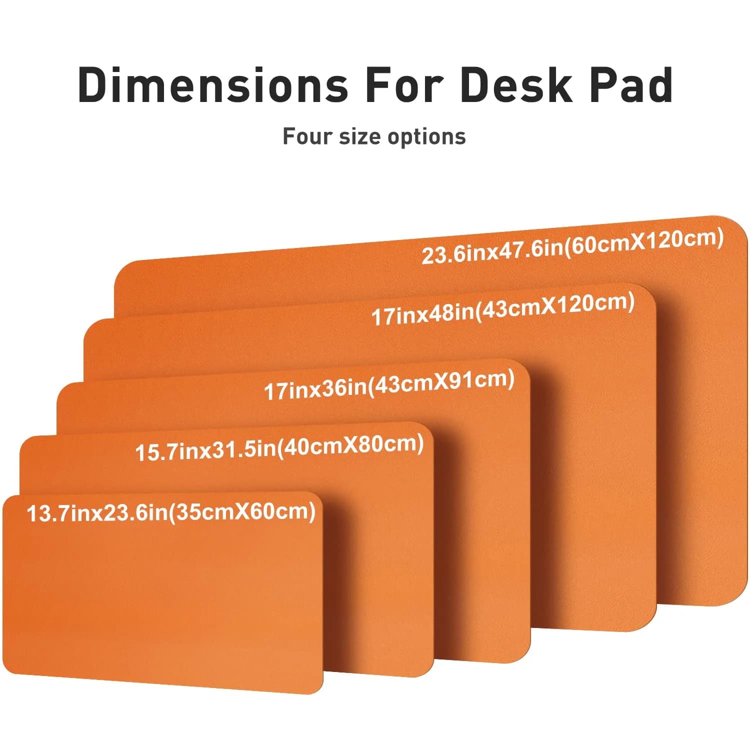 Aothia Hermes Orange Faux Leather Desk Mat 120cm x 60cm (47.2" x 23.6") | Non-Slip PU Leather Blotter for Office and Home - view 5