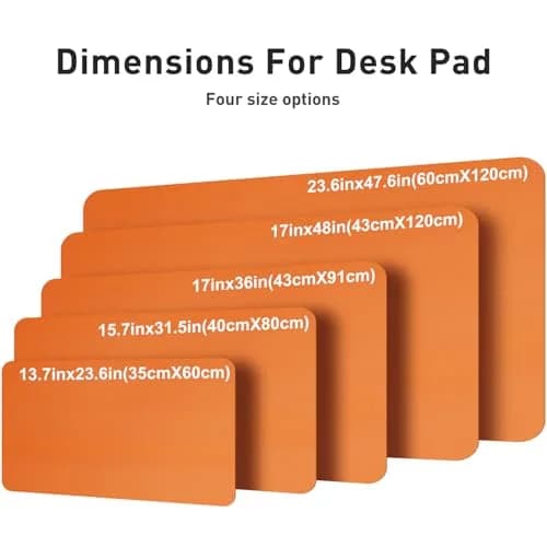 Aothia Hermes Orange Faux Leather Desk Mat 120cm x 60cm (47.2" x 23.6") | Non-Slip PU Leather Blotter for Office and Home thumbnail 5