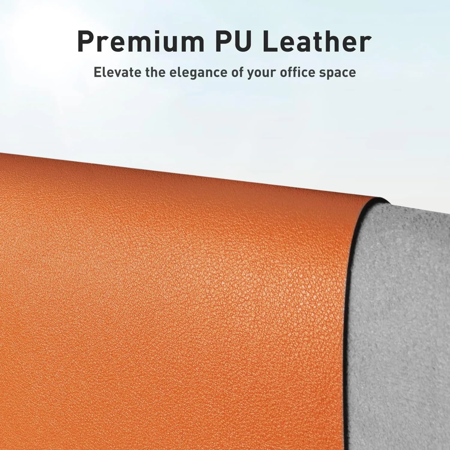 Aothia Hermes Orange Faux Leather Desk Mat 120cm x 60cm (47.2" x 23.6") | Non-Slip PU Leather Blotter for Office and Home - view 2