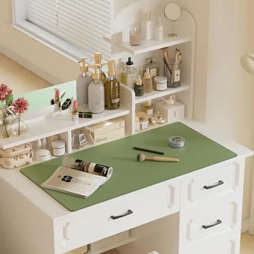 Aothia Faux Leather Desk Mat Large Mouse Pad Olive Green 120cm x 60cm (47.2" x 23.6") | Non-Slip PU Leather Blotter Waterproof Writing Surface thumbnail 6
