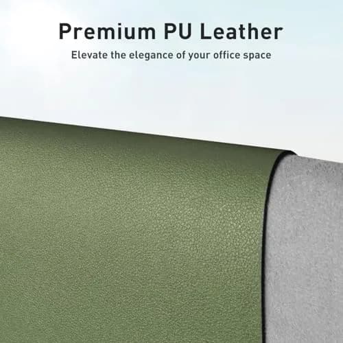 Aothia Faux Leather Desk Mat Large Mouse Pad Olive Green 120cm x 60cm (47.2" x 23.6") | Non-Slip PU Leather Blotter Waterproof Writing Surface thumbnail 2