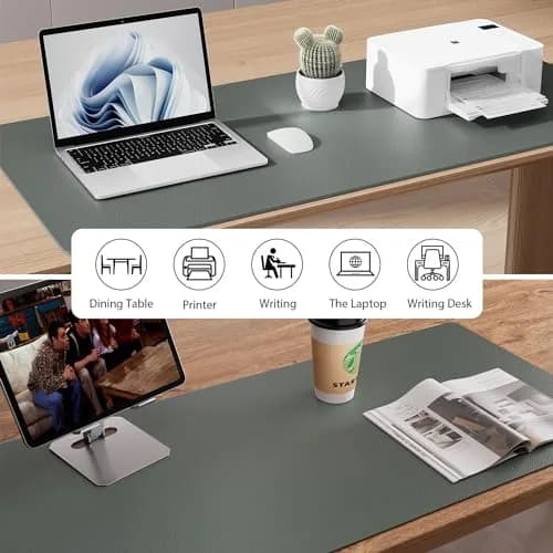 Aothia Faux Leather Desk Mat Large Mouse Pad 120.9cm x 60cm (47.2" x 23.6") | Non-Slip Waterproof Writing Surface thumbnail 8