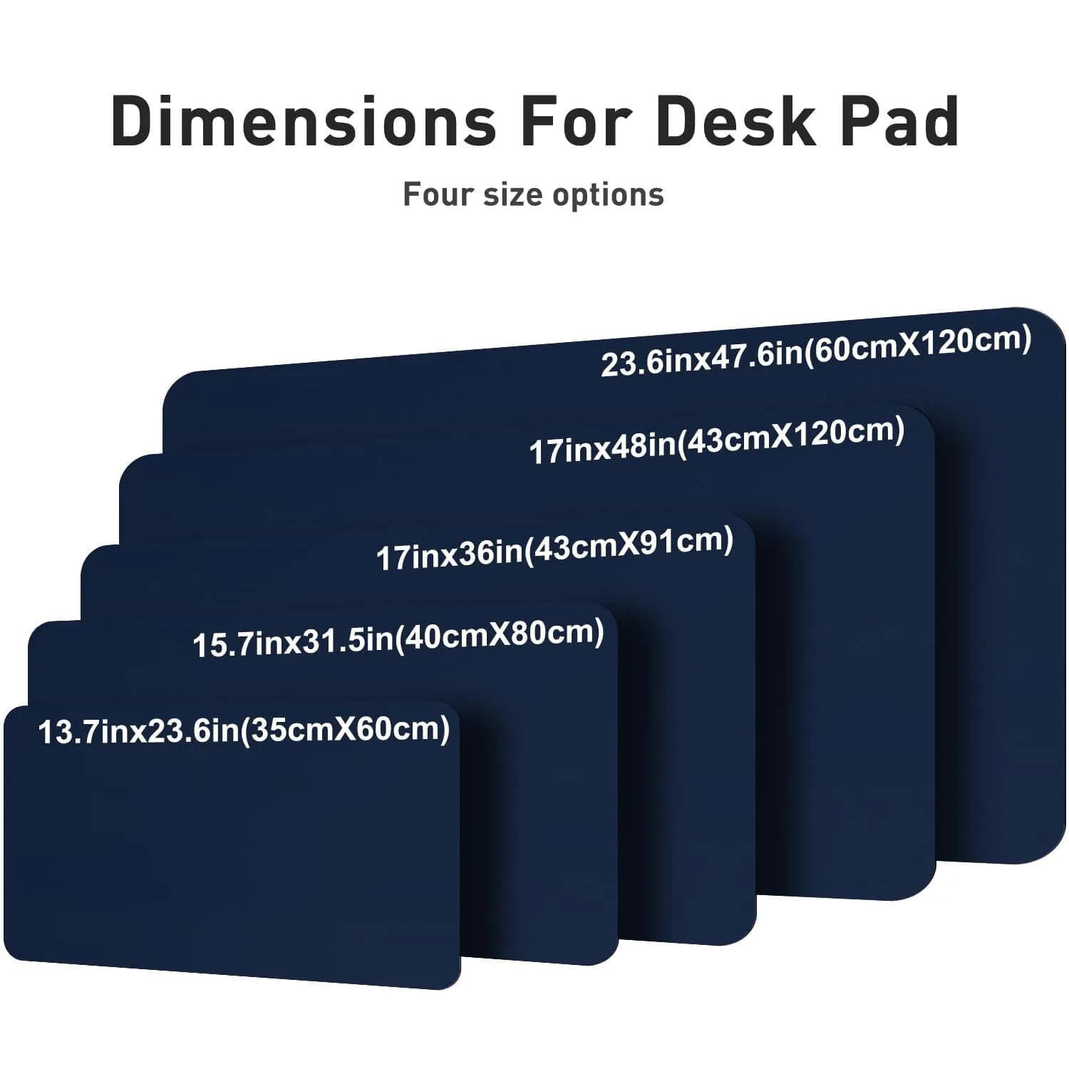 Aothia Dark Blue Faux Leather Desk Mat 119cm x 60cm (47.2" x 23.6") | Non-Slip PU Leather Blotter - view 5