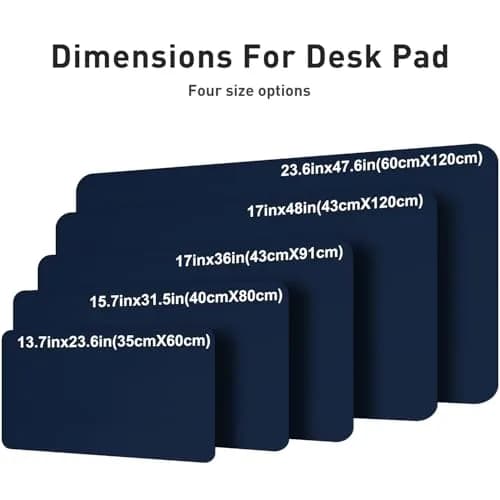 Aothia Dark Blue Faux Leather Desk Mat 119cm x 60cm (47.2" x 23.6") | Non-Slip PU Leather Blotter thumbnail 5