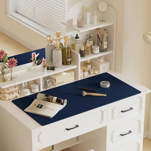 Aothia Dark Blue Faux Leather Desk Mat 119cm x 60cm (47.2" x 23.6") | Non-Slip PU Leather Blotter thumbnail 6
