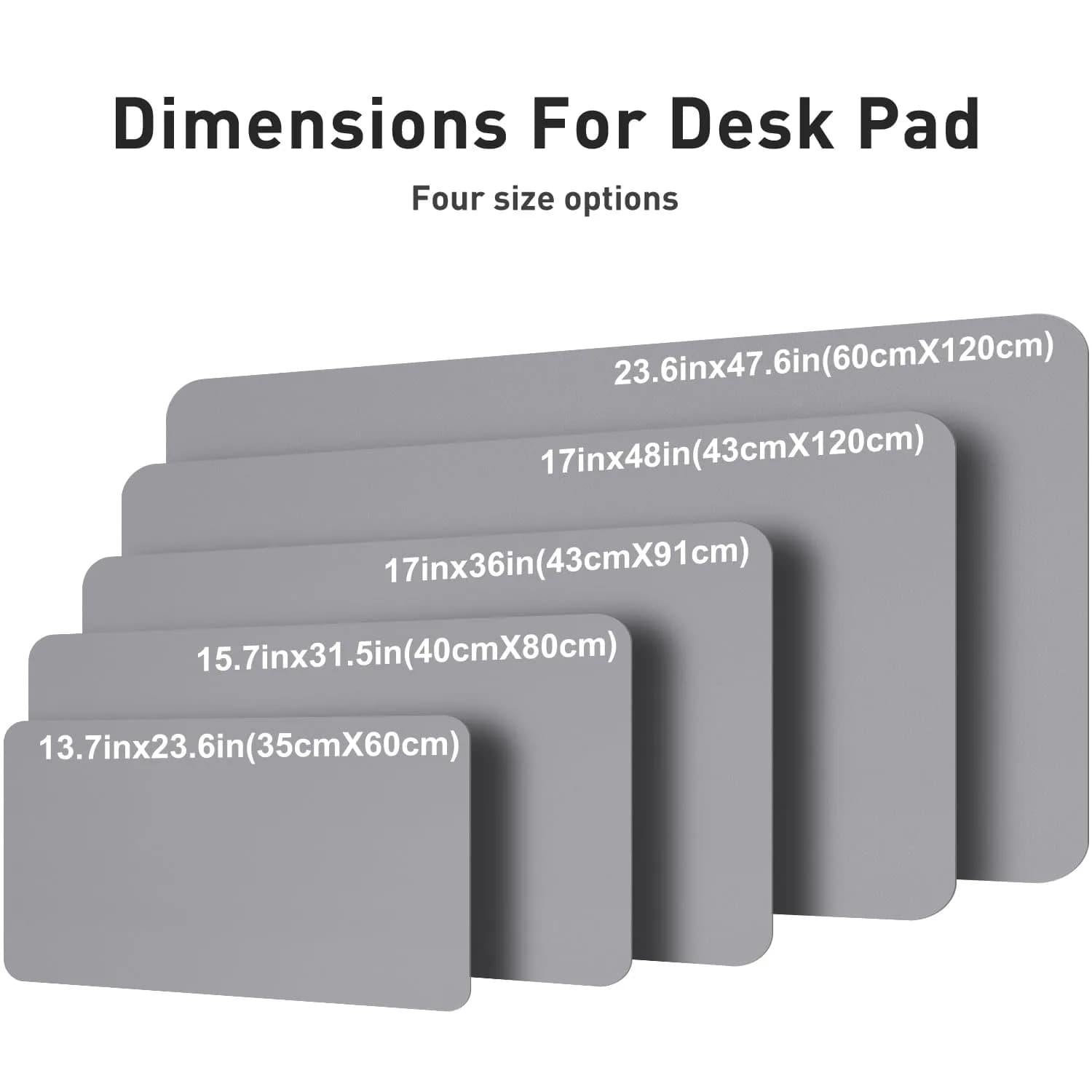 Aothia Faux Leather Desk Mat Large Mouse Pad 47.2" x 23.6" Light Grey | Protects Your Desk with Modern Professional Style - view 5