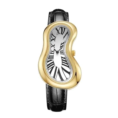 PINTIME Melting Art Stainless Steel Watch Gold | Distorted Dial Design thumbnail 1