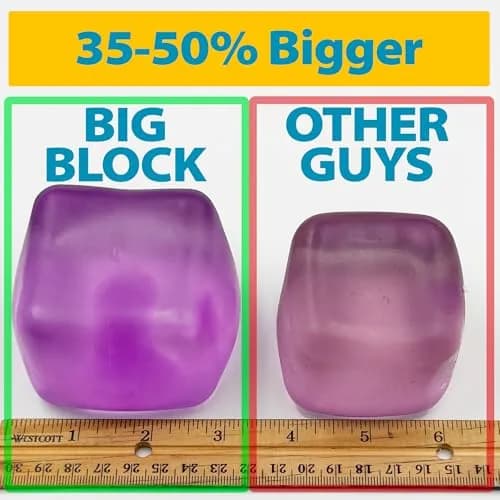 Squeez'M Big Block Stress Cube Purple Squishy Fidget Toy 6.35cm (2.5 inch) | ASTM Certified Non-Toxic Sensory Toy thumbnail 4