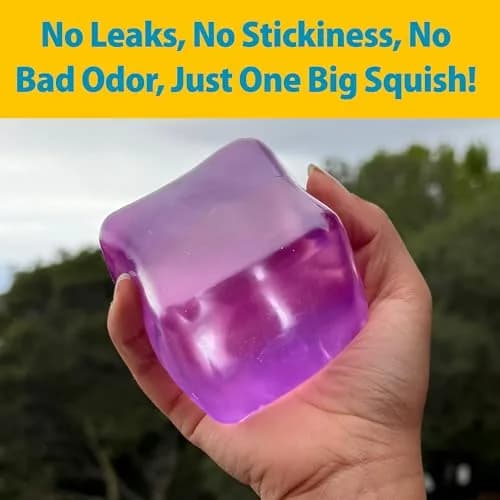 Squeez'M Big Block Stress Cube Purple Squishy Fidget Toy 6.35cm (2.5 inch) | ASTM Certified Non-Toxic Sensory Toy thumbnail 8