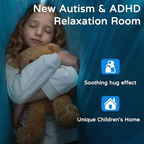 Heyfriday Sensory Swing for Kids & Adults | Double Layer Therapy Cuddle Swing, Holds up to 300lbs, Adjustable, Indoor & Outdoor, Cerulean thumbnail 4