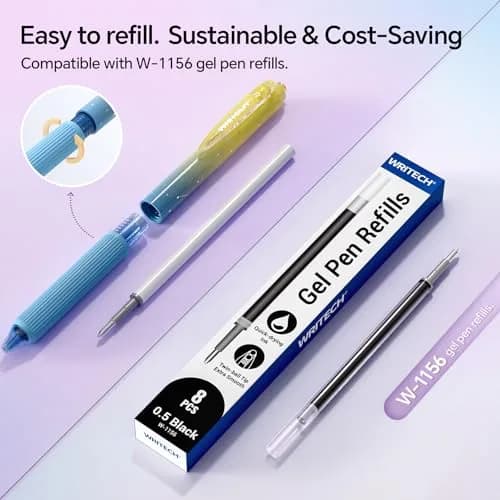 WRITECH Nebula Gel Pens 1.0mm Black Ink 4 Count | Smooth Writing for Journaling & Note Taking thumbnail 5