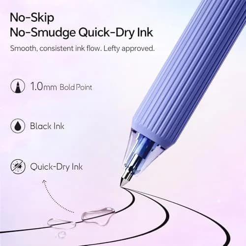 WRITECH Nebula Gel Pens 1.0mm Black Ink 4 Count | Smooth Writing for Journaling & Note Taking thumbnail 2