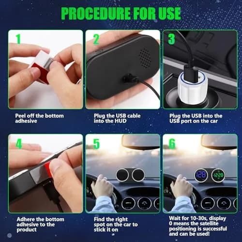 GUGUMO GPS Digital Speedometer for Car MPH | Universal HUD Speed Meter with LED Display thumbnail 6