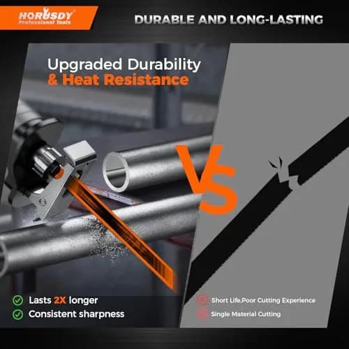HORUSDY 9-Inch 14TPI Bi-Metal Reciprocating Saw Blades (6-Pack, 22.86 cm) | Heavy-Duty Metal Cutting thumbnail 7