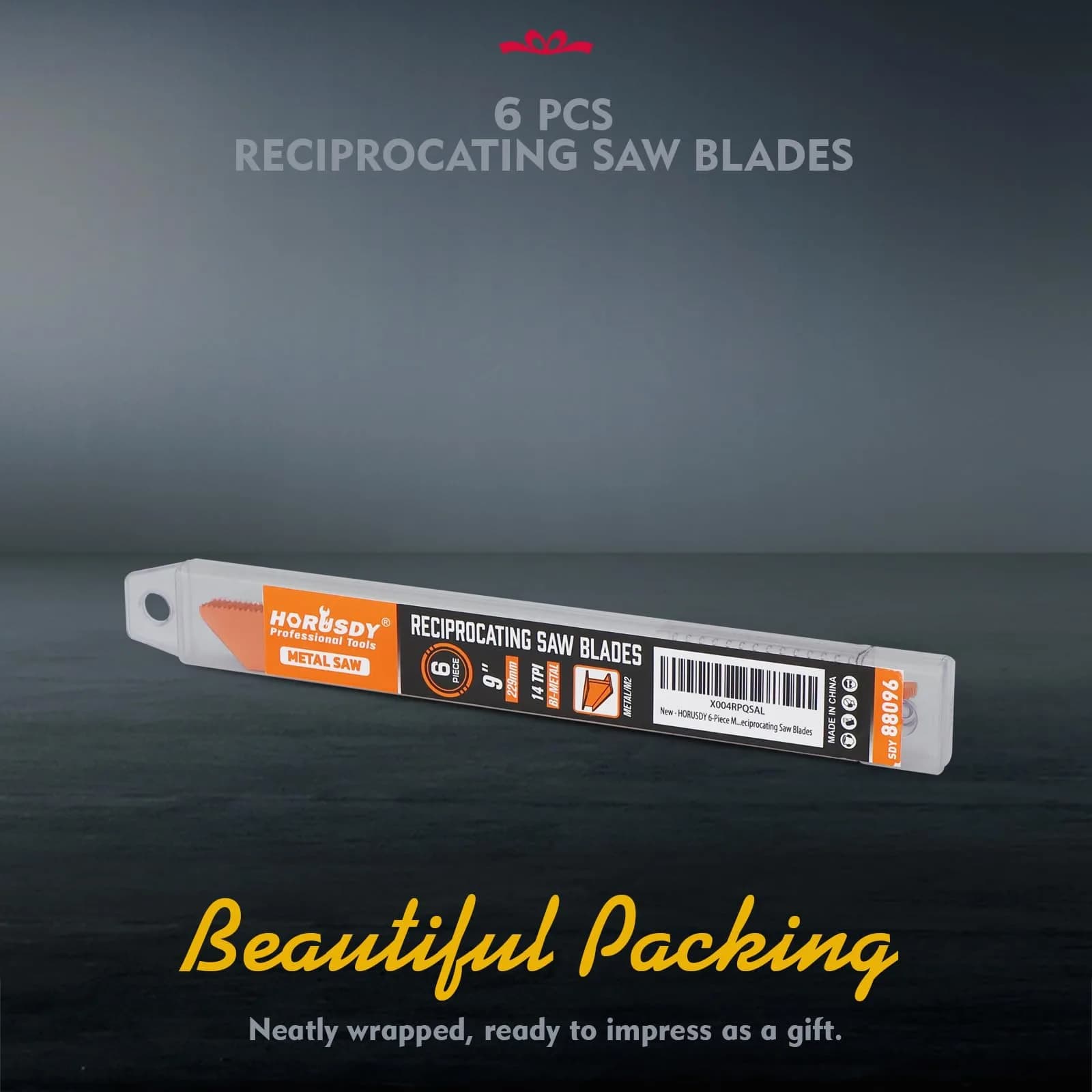 HORUSDY 9-Inch 14TPI Bi-Metal Reciprocating Saw Blades (6-Pack, 22.86 cm) | Heavy-Duty Metal Cutting - view 8