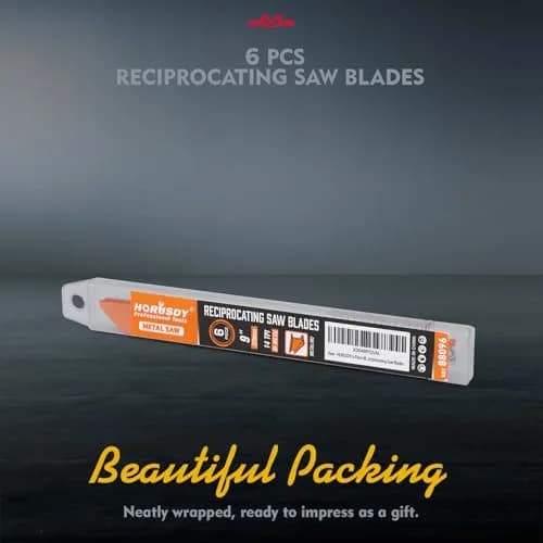 HORUSDY 9-Inch 14TPI Bi-Metal Reciprocating Saw Blades (6-Pack, 22.86 cm) | Heavy-Duty Metal Cutting thumbnail 8