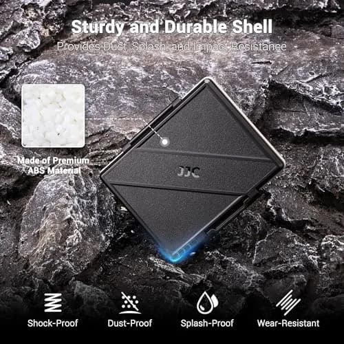 JJC 45-Slot Memory Card Case for 30 Micro SD & 15 SD Cards with AirTag Slot | Water-Resistant, Anti-Shock, Anti-Dust Organizer thumbnail 7