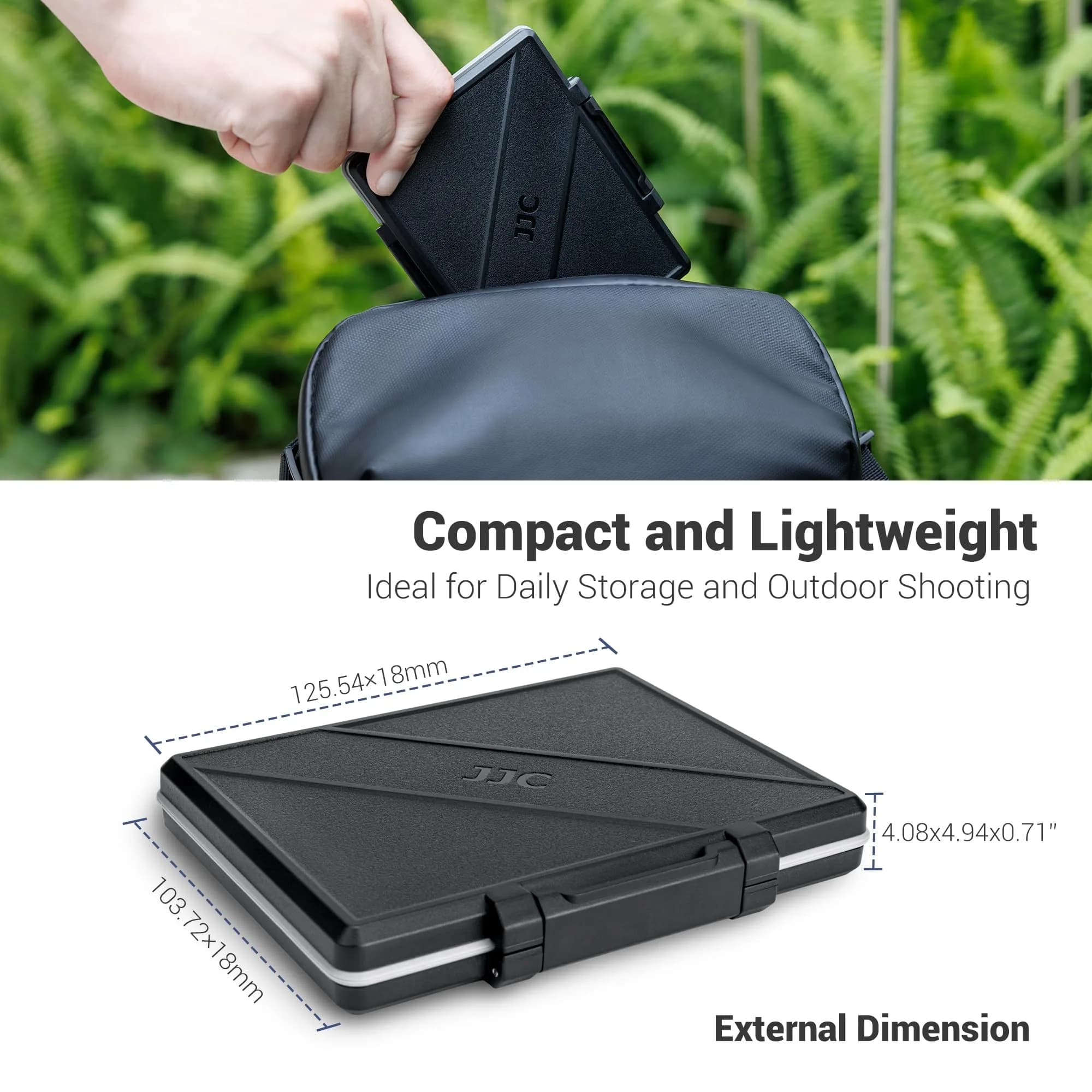 JJC 45-Slot Memory Card Case for 30 Micro SD & 15 SD Cards with AirTag Slot | Water-Resistant, Anti-Shock, Anti-Dust Organizer - view 8