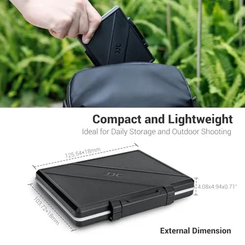 JJC 45-Slot Memory Card Case for 30 Micro SD & 15 SD Cards with AirTag Slot | Water-Resistant, Anti-Shock, Anti-Dust Organizer thumbnail 8