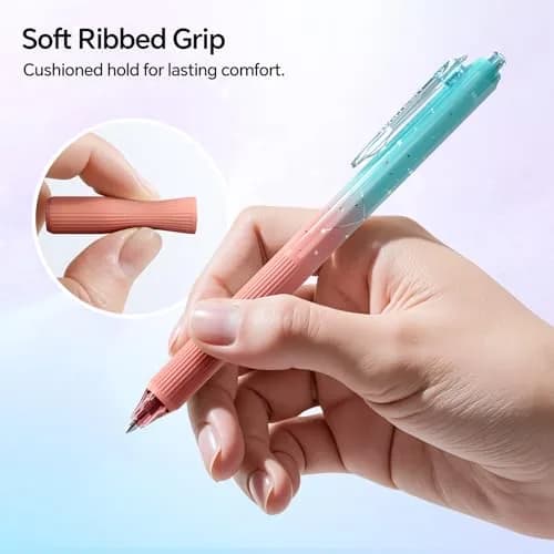WRITECH Nebula Gel Pens 4ct Blue Ink | Smooth Writing, Silent Click, Aesthetic Gradient Barrel thumbnail 4