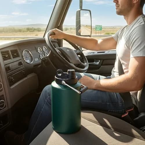 Kerilyn Insulated Gallon Jug with Handle, 3785ml (128 Ounces) Stainless Steel | Keeps Drinks Cold 48 Hrs, Hot 24 Hrs thumbnail 7