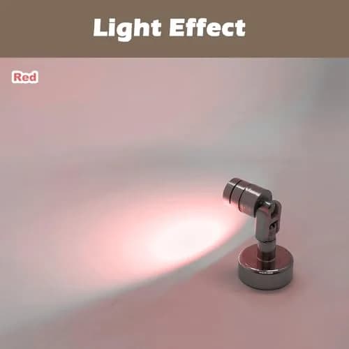 SUZEYAR Red Miniature LED Spot Lights 4 Pack | Battery Operated, Wireless, Mini Size for Artwork & Decor thumbnail 4