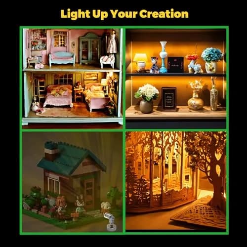 SUZEYAR Red Miniature LED Spot Lights 4 Pack | Battery Operated, Wireless, Mini Size for Artwork & Decor thumbnail 6