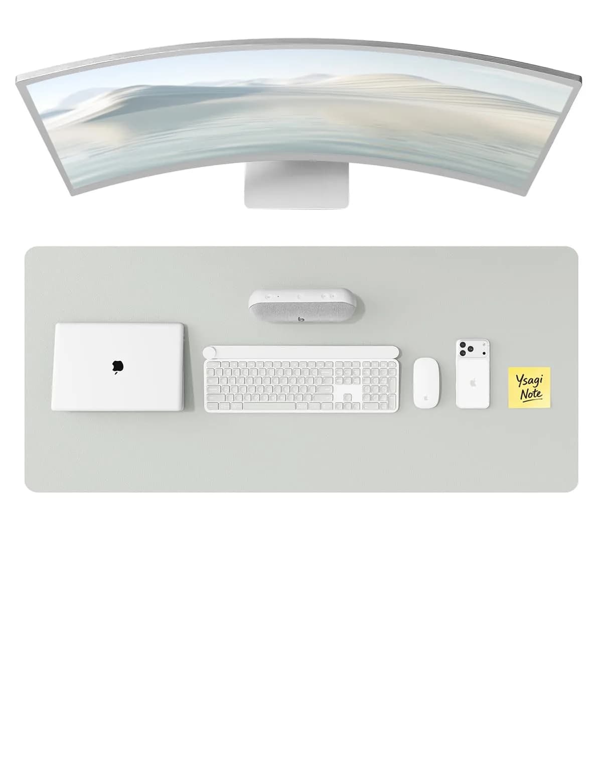 YSAGi PU Leather Desk Protector Mat 120cm x 43cm (47" x 17") | Protects Desks from Scratches, Spills, and Heat