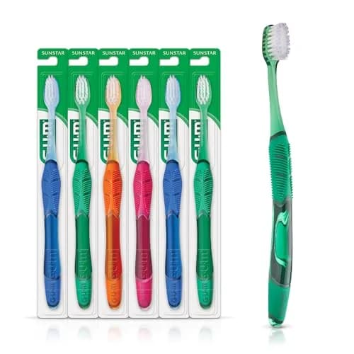 GUM Deep Clean Technique Soft Toothbrush 6 Pack | Compact Head, Ergonomic Quad Grip Handle thumbnail 1