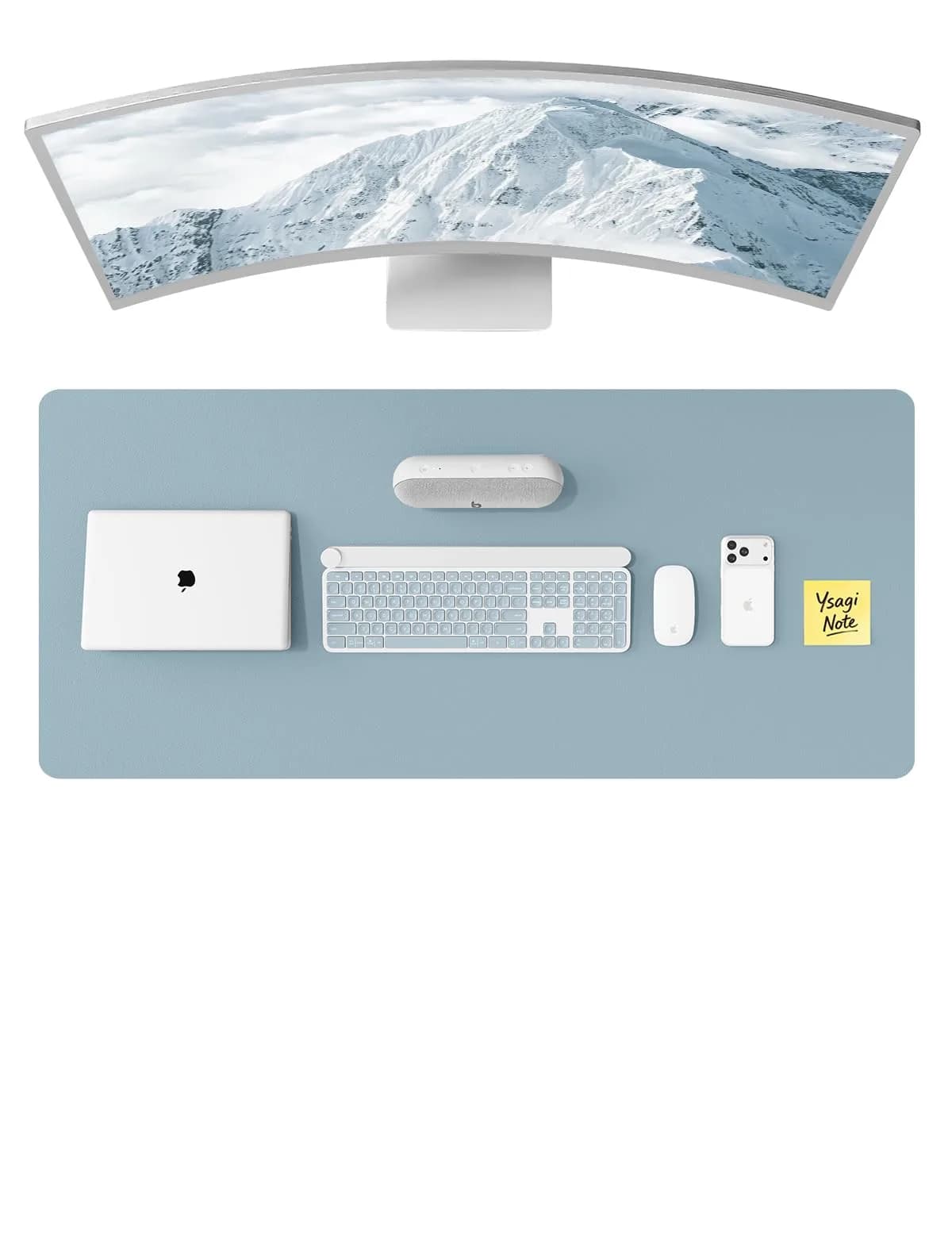 YSAGi Ice Blue Desk Protector Mat 117cm x 43cm (47" x 17") | Protects Desks & Doubles as Large Mouse Pad - main product image