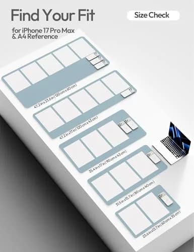 YSAGi Ice Blue Desk Protector Mat 117cm x 43cm (47" x 17") | Protects Desks & Doubles as Large Mouse Pad thumbnail 5