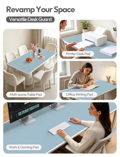 YSAGi Ice Blue Desk Protector Mat 117cm x 43cm (47" x 17") | Protects Desks & Doubles as Large Mouse Pad thumbnail 7