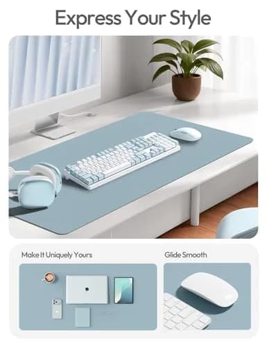 YSAGi Ice Blue Desk Protector Mat 117cm x 43cm (47" x 17") | Protects Desks & Doubles as Large Mouse Pad thumbnail 2