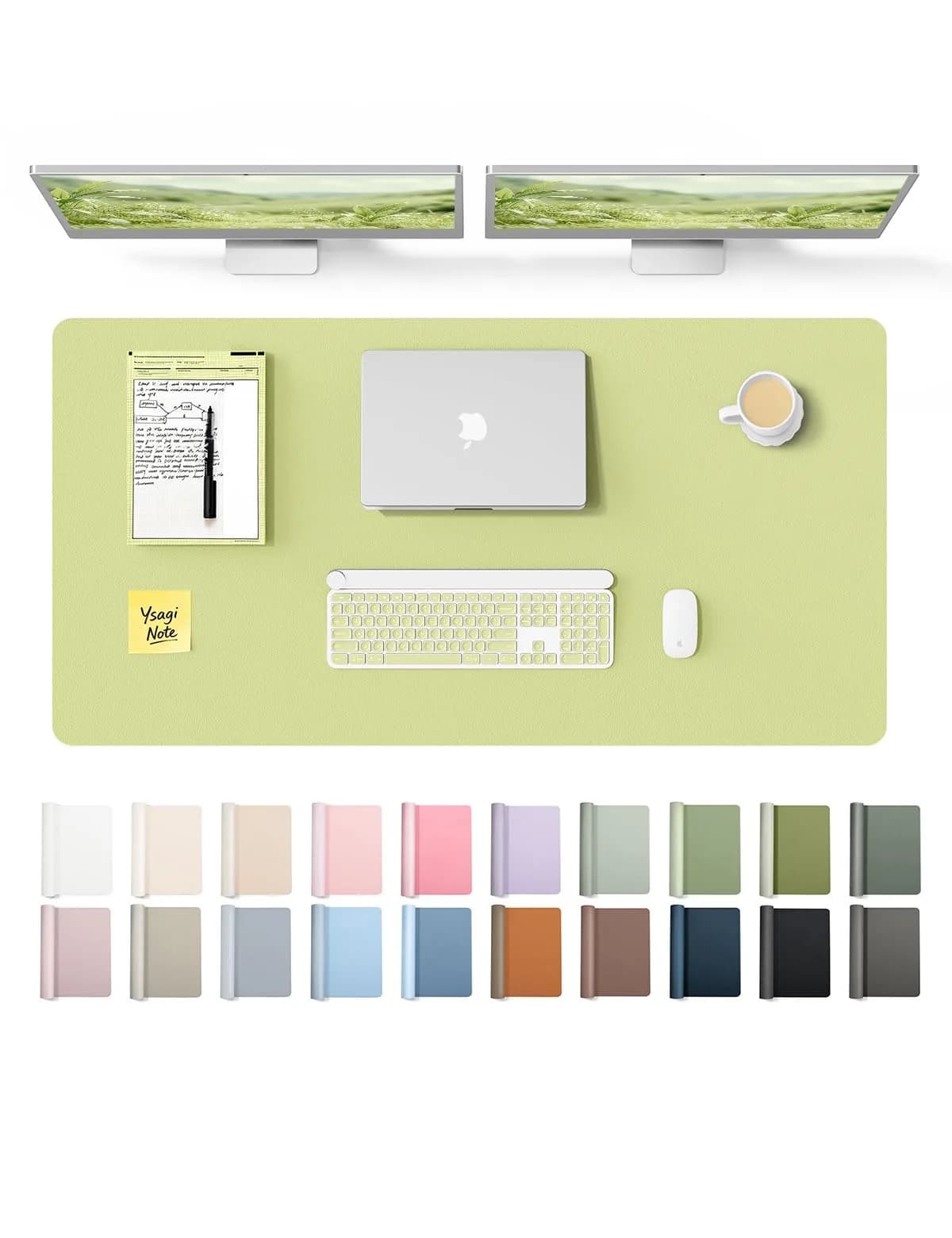 YSAGi Leather Desk Protector Peak Green 120cm x 60cm (47.2" x 23.6") | Protects Desks, Doubles as Large Mouse Pad - main product image