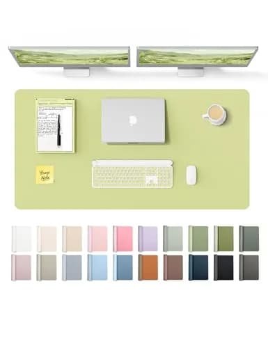YSAGi Leather Desk Protector Peak Green 120cm x 60cm (47.2" x 23.6") | Protects Desks, Doubles as Large Mouse Pad thumbnail 1
