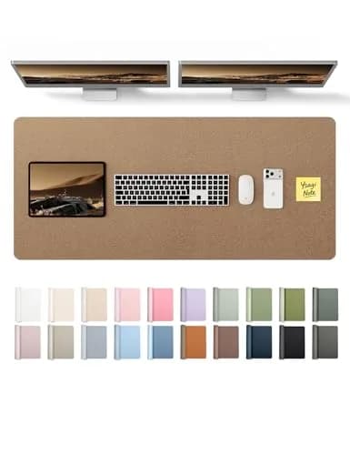 YSAGi Large PU Leather Desk Pad Protector 109cm x 43cm (43" x 17") | Protects Desks, Doubles as Mouse Pad thumbnail 1
