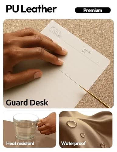 YSAGi Large PU Leather Desk Pad Protector 109cm x 43cm (43" x 17") | Protects Desks, Doubles as Mouse Pad thumbnail 3