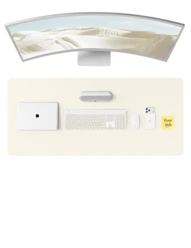 YSAGi Leather Desk Protector 47" x 17" (119 cm x 43 cm) | Protects Desks, Doubles as Large Mouse Pad thumbnail 1
