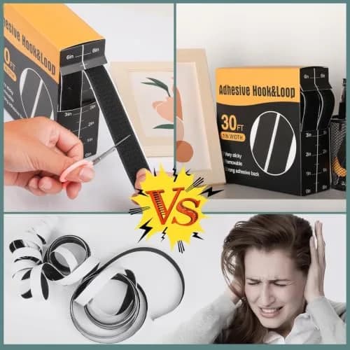 Navona Heavy Duty Hook and Loop Strips with Adhesive, 60ft Total x 1 Inch Black | Strong Nylon Fastener Tape thumbnail 5