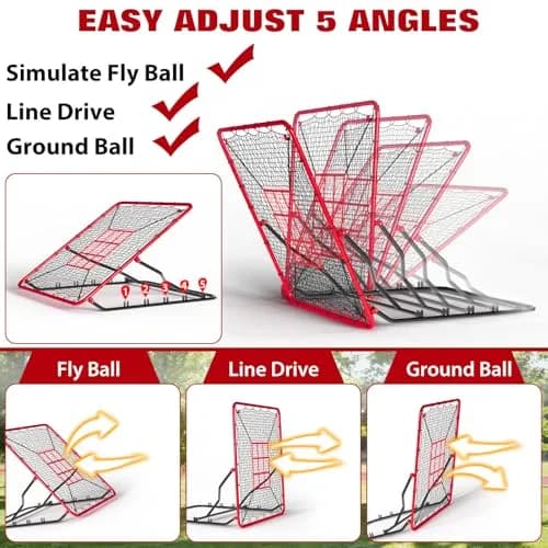 EcoSummer Baseball Rebounder Net 4x4.5Ft | Heavy Duty UV-Resistant Solo Practice Trainer thumbnail 5