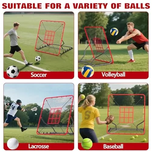 EcoSummer Baseball Rebounder Net 4x4.5Ft | Heavy Duty UV-Resistant Solo Practice Trainer thumbnail 6