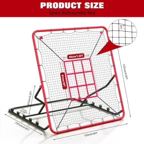 EcoSummer Baseball Rebounder Net 4x4.5Ft | Heavy Duty UV-Resistant Solo Practice Trainer thumbnail 2