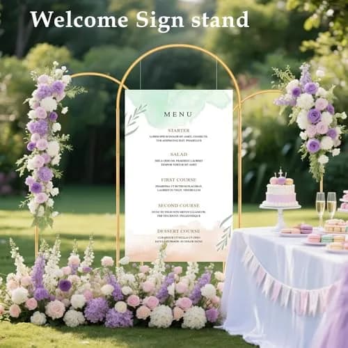 Nisoger 3 Pack Metal Arch Backdrop Stand Set (6 ft, 5 ft, 4 ft) Gold Balloon Arbor Frame | Heavy Duty Wedding Party Decor thumbnail 5