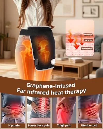 AASSOO Graphene Hip Heating Pad for Sciatica Pain Relief 18.5" x 16" | Fast Heating & Auto-Off thumbnail 4
