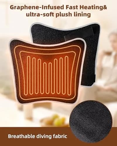 AASSOO Graphene Hip Heating Pad for Sciatica Pain Relief 18.5" x 16" | Fast Heating & Auto-Off thumbnail 5