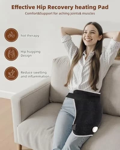AASSOO Graphene Hip Heating Pad for Sciatica Pain Relief 18.5" x 16" | Fast Heating & Auto-Off thumbnail 6
